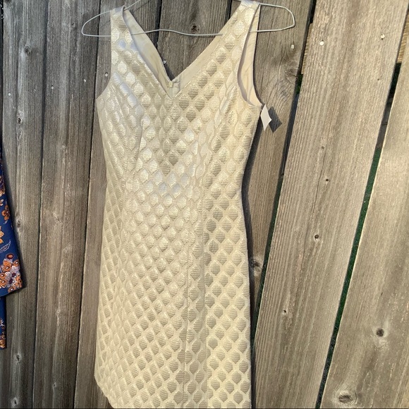 Creamieux cream gold fleck thread dress - Picture 4 of 4